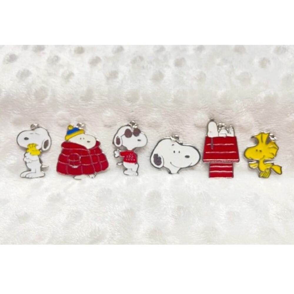 Peanuts Snoopy & Woodstock Silverback Enameled Charm Set-NEW